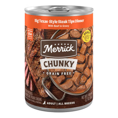 Merrick boîtes Dîner Steak Texan en sauce, repas humide premium pour chien