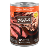 Merrick conserve pate boeuf Texas: texture tendre et repas complet.
