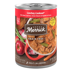 Merrick Cowboy Cookout : boîte de boeuf pour repas complet et appétissant pour chien adulte.