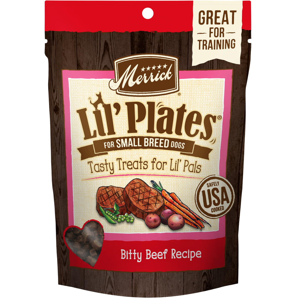 Merrick Lil’ Plates sachet sans céréales, morceaux mini pour petits chiens