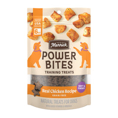Merrick Power Bites sachet de 170 g, friandises pratiques à emporter pour chiens.