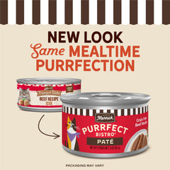 Merrick Purrfect Bistro pâté boeuf protéines élevées – soutien des muscles des chats actifs.