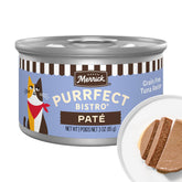 Merrick Purrfect Bistro Pâté au thon en boîte, texture onctueuse et savoureuse.