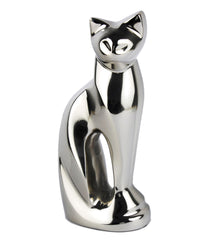 METLYN urne chat argent 8,5 pouces, espace sûr pour les cendres du chat.