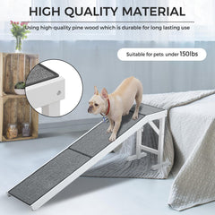 Exemple d’utilisation: chien monte sur lit avec la rampe MEWANG.