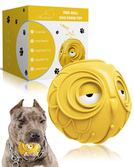 Giggle Ball Mewlmart hibou jaune, jouet interactif stimulant pour chien.
