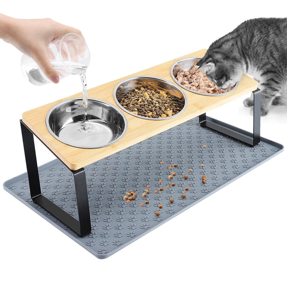 MEWTOGO ensemble de bols chat eleves 15 degres favorise une posture naturelle au repas
