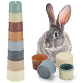 MEWTOGO coupes empilables pour lapin – ensemble coloré et stimulant pour le jeu.