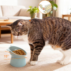 Mezchi bol élevé rose pour chat, repas plus propres