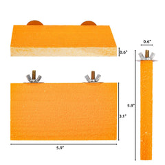 Mezchi perchoir bois orange — surface texturée pour griffage naturel des pattes.