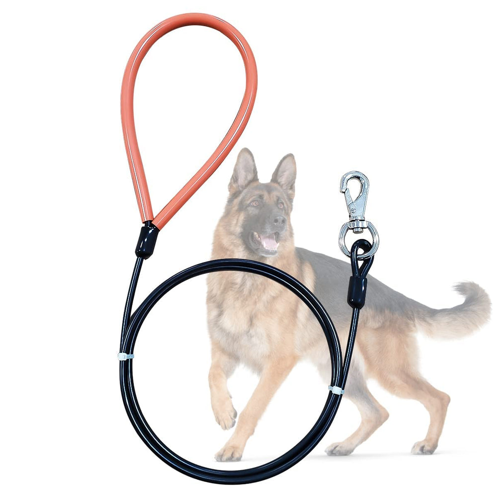 Mi Metty laisse robuste noir 5 pieds pour grands chiens, prise en main confortable