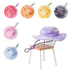 Chapeau MIANHUATANG bleu avec cordon ajustable, ajustement sûr et confortable.