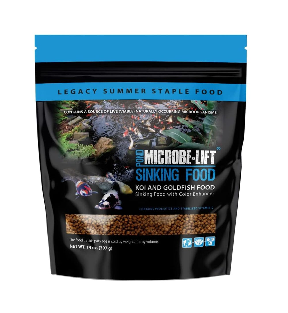 Microbe-Lift granules coulants pour bassin facilitant l’adaptation des poissons.