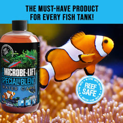 Gouttes du Special Blend en action, dosage hebdomadaire pour l’aquarium.