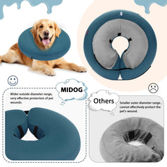 MIDOG collier confort gonflable pour chien permet manger et boire sans stress.