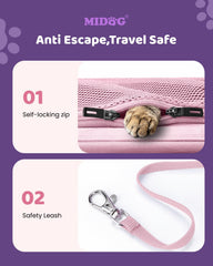 Midog Sac Chat Fenetre Maillage Respirant: le chat observe dehors tout en restant aere.