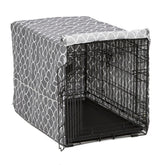 MidWest Homes for Pets couverture caisse chien 30p gris géométrique, intimité.