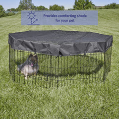 Fixation Velcro du toit en maille pour enclos MidWest pour installation rapide.