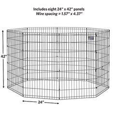 Hauteur de 42 pouces du MidWest, idéal pour chien actif et sauts maîtrisés.