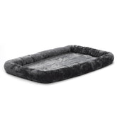 MidWest QuietTime: lit gris en fausse fourrure avec bolsters pour repos confortable.