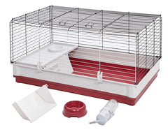 MidWest Wabbitat Deluxe, zone-nourriture-élevée assure une zone repas propre et bien rangée.
