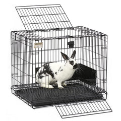 MidWest Wabbitat : portes glissantes une main, accès pratique pour nourrir.