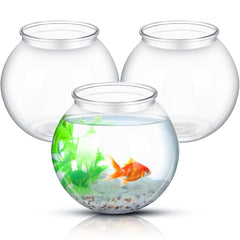 Bocal poisson transparent Mifoci, trio prêt à servir de centre de table décoratif.