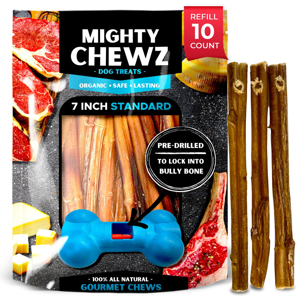 MIGHTY CHEWZ bâtons bully 7 pouces standard, mastication longue pour chiens actifs