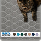 Tapis Mighty Monkey impermeable capture litiere et protege les sols.