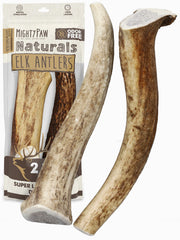 Mighty Paw cornes de wapiti en ensemble pour chien de taille moyenne.