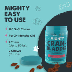Ingrédients clés Mighty Paw Cran-Bladder: canneberge, échinacée et vitamine C.