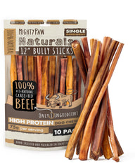 Mighty Paw Naturals : bâton bully 12 pouces prêt à mâcher.