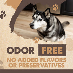 Mighty Paw Naturals poulet jerky pour grands chiens, soutien musculaire et goût naturel.