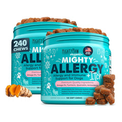 Mighty Paw Waggables pack allergie-immunité 2x: soutien immunitaire potentiel pour chiens.