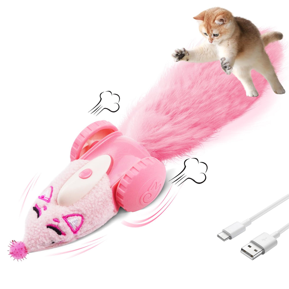 Migipaws souris peluche: jouet interactif pour chats stimulant la chasse et le divertissement.