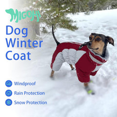 MIGOHI manteau chien avec fermeture zip dos, enfilage rapide et facile.