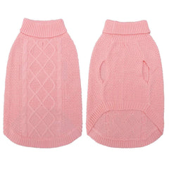 Mihachi pull col roulé chien, détail maille torsadée pour chaleur durable