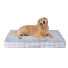 MIHIKK lit orthopédique chien lavable gris, soutien moelleux et durable pour grands chiens.