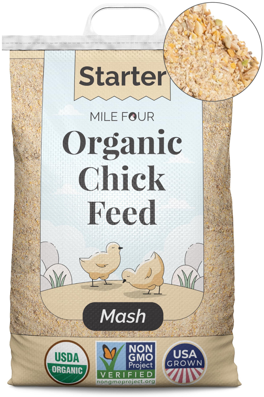 Mile Four démarrage mash poulets, démarrage facile et croissance saine.