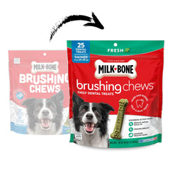Détail des bosses et ridges sur Milk-Bone Brushing Chews au poulet