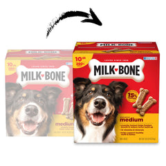 Texture croustillante Milk-Bone Original favorisant le nettoyage des dents.