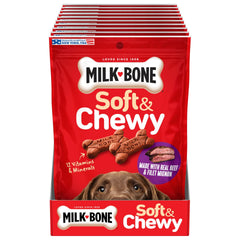 Emballage USA illustrant Buffalo et Topeka pour Milk-Bone Soft & Chewy.