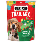 Milk-Bone friandises boeuf et patate douce dans sachet refermable, pratique pour sorties.