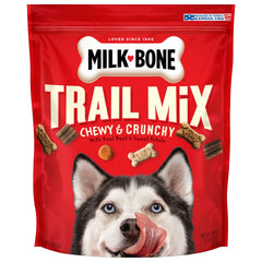 Milk-Bone Trail Mix – sachet croquant et tendre, récompense simple et variée pour chien.
