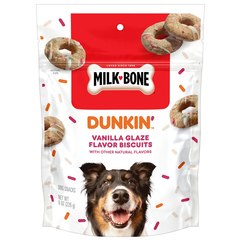 Milk-Bone Dunkin vanille glace biscuits – récompense savoureuse après la promenade.