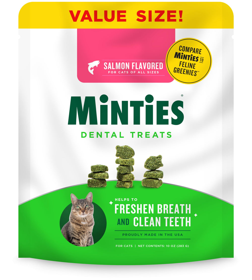 Minties Dentaires pour chats – boîte 10 oz, texture crounante pour haleine plus fraîche