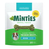 Minties friandise dentaire pour chien moyen, rafraîchit l'haleine pendant la mastication.
