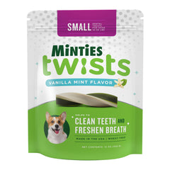 Minties Twists : os dentaire pour petit chien, haleine plus fraîche.
