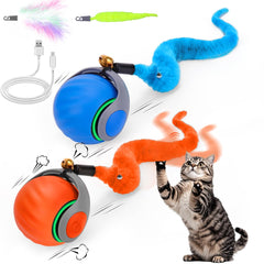 Balle chat interactive Mity Rain en roulement aléatoire stimulant la curiosité.