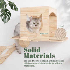 MIUZMORE étagères grimpe chat avec grattoir – supports robustes et griffage intégré.
